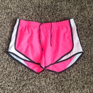 Pink running shorts